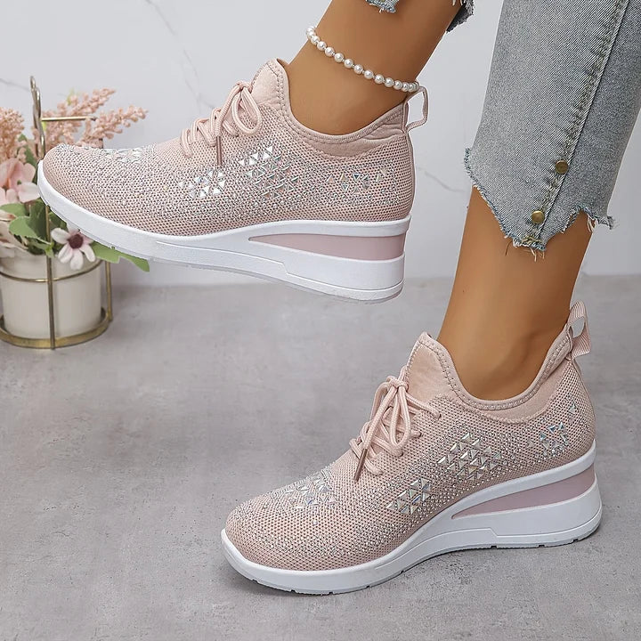 Noé | Baskets respirantes ornées de strass pour femmes