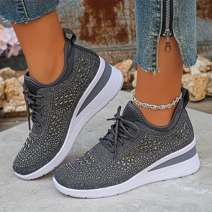 Noé | Baskets respirantes ornées de strass pour femmes