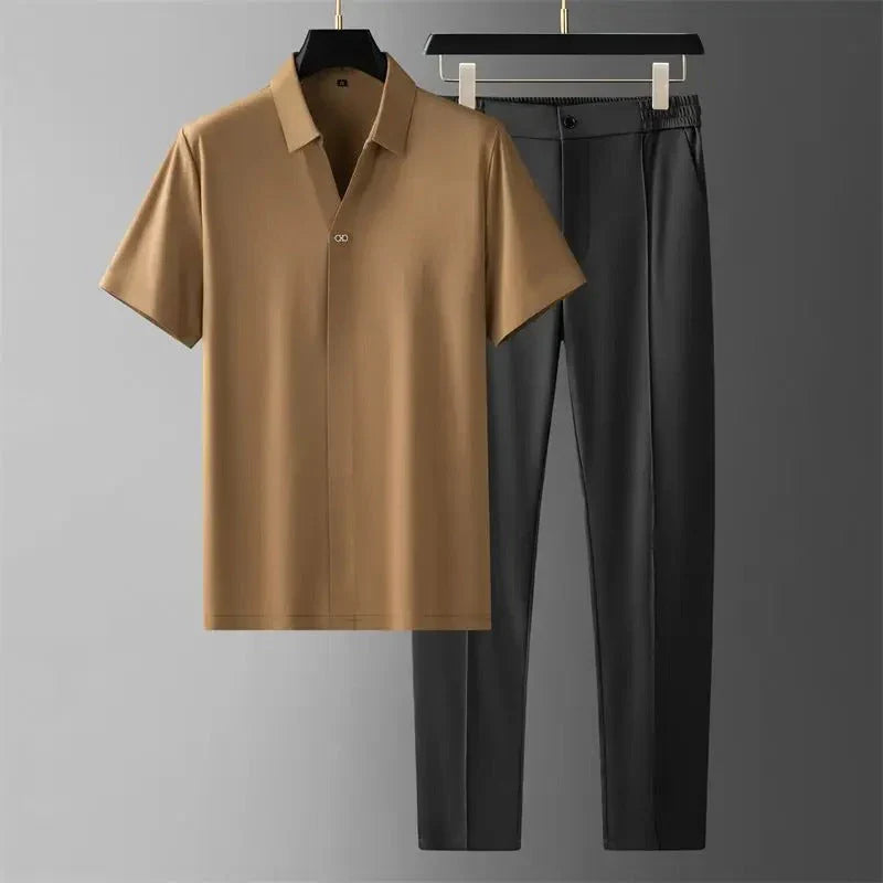 Adrien | Ensemble à manches courtes avec pantalon droit pour homme