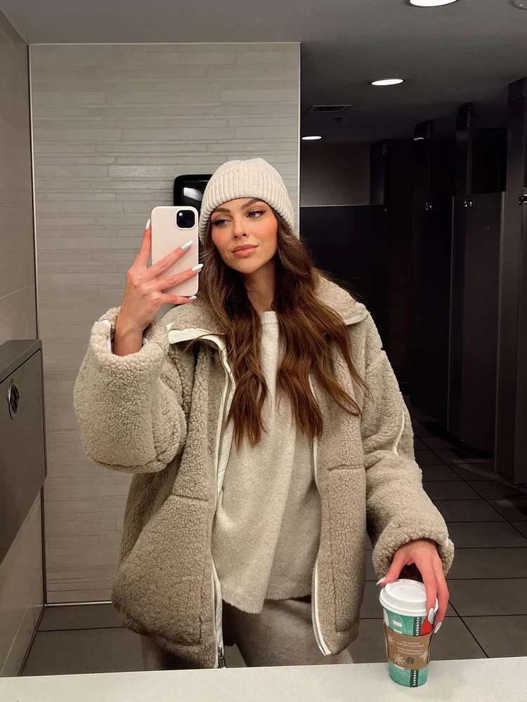 Nicole | Veste zippée douce à col montant pour femmes