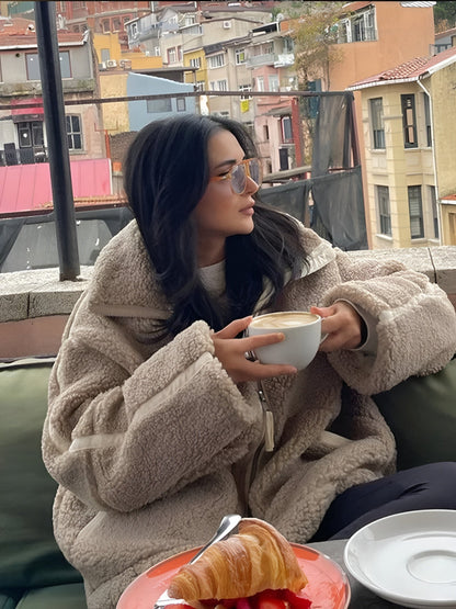 Nicole | Veste zippée douce à col montant pour femmes