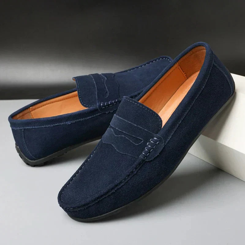 Nathan | Mocassins classiques en daim avec semelle souple pour homme