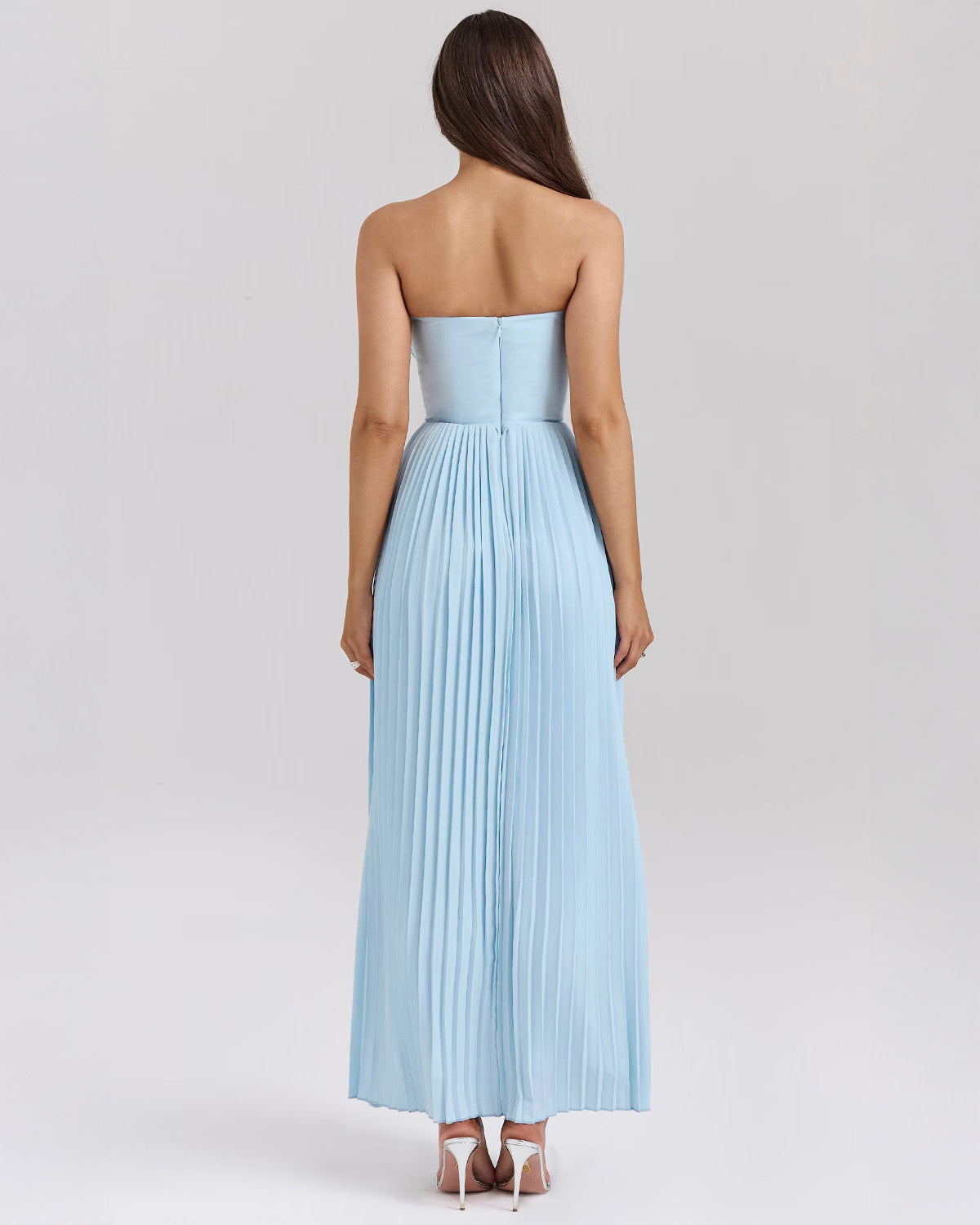 Solène | Robe longue plissée bustier pour femmes
