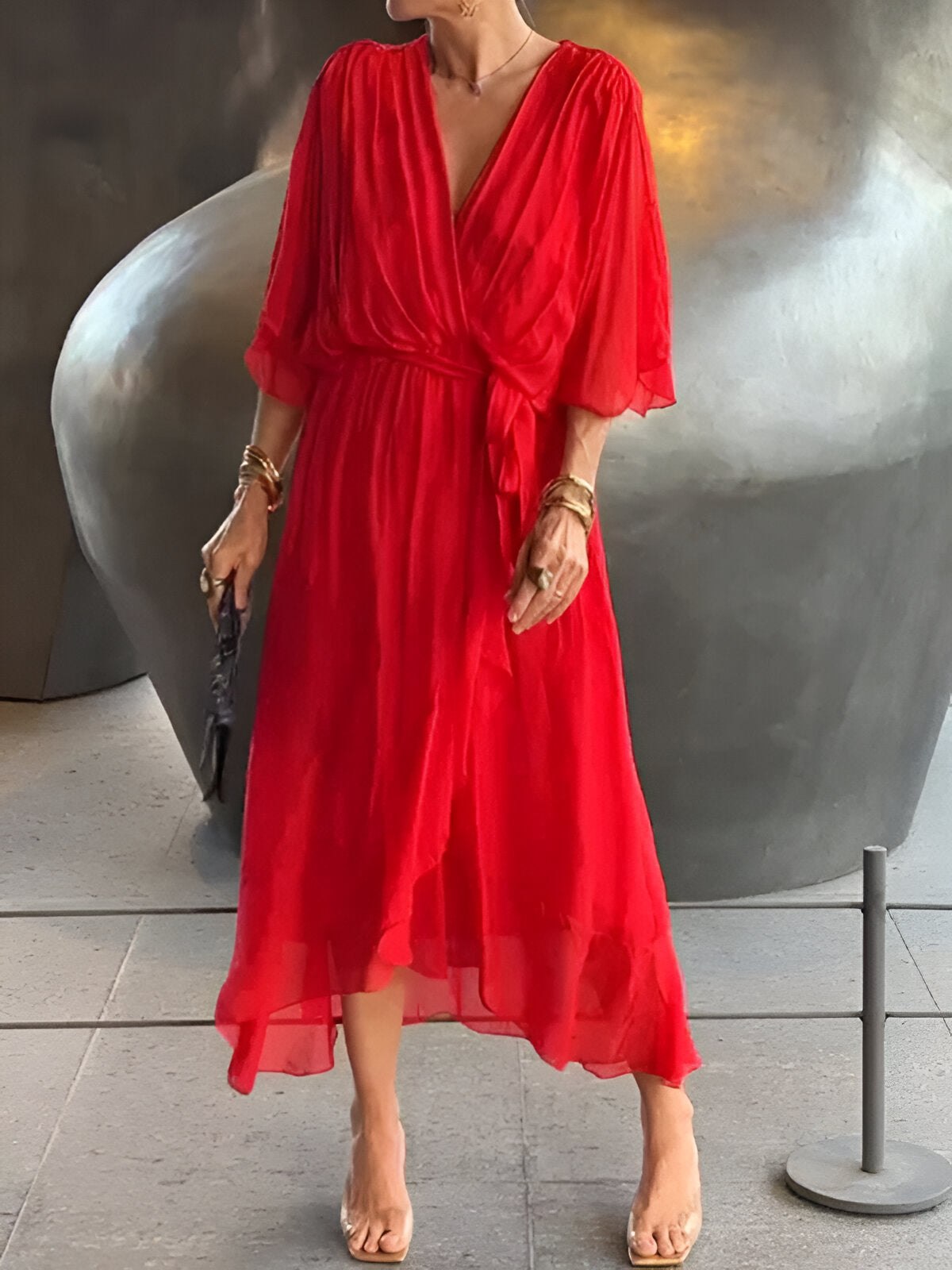 Valérie | Élégante robe longue fluide pour femmes