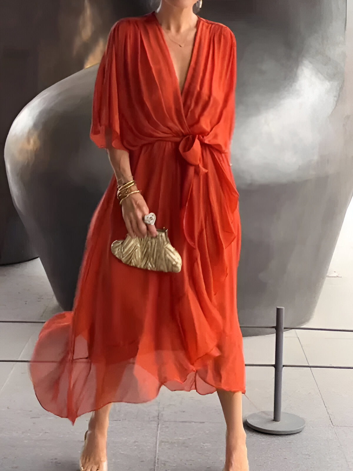 Valérie | Élégante robe longue fluide pour femmes
