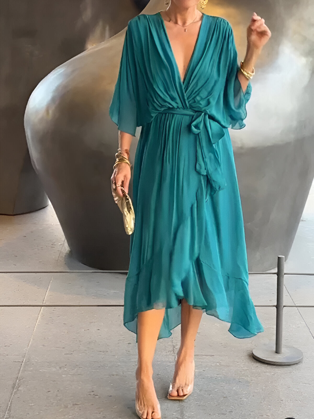 Valérie | Élégante robe longue fluide pour femmes