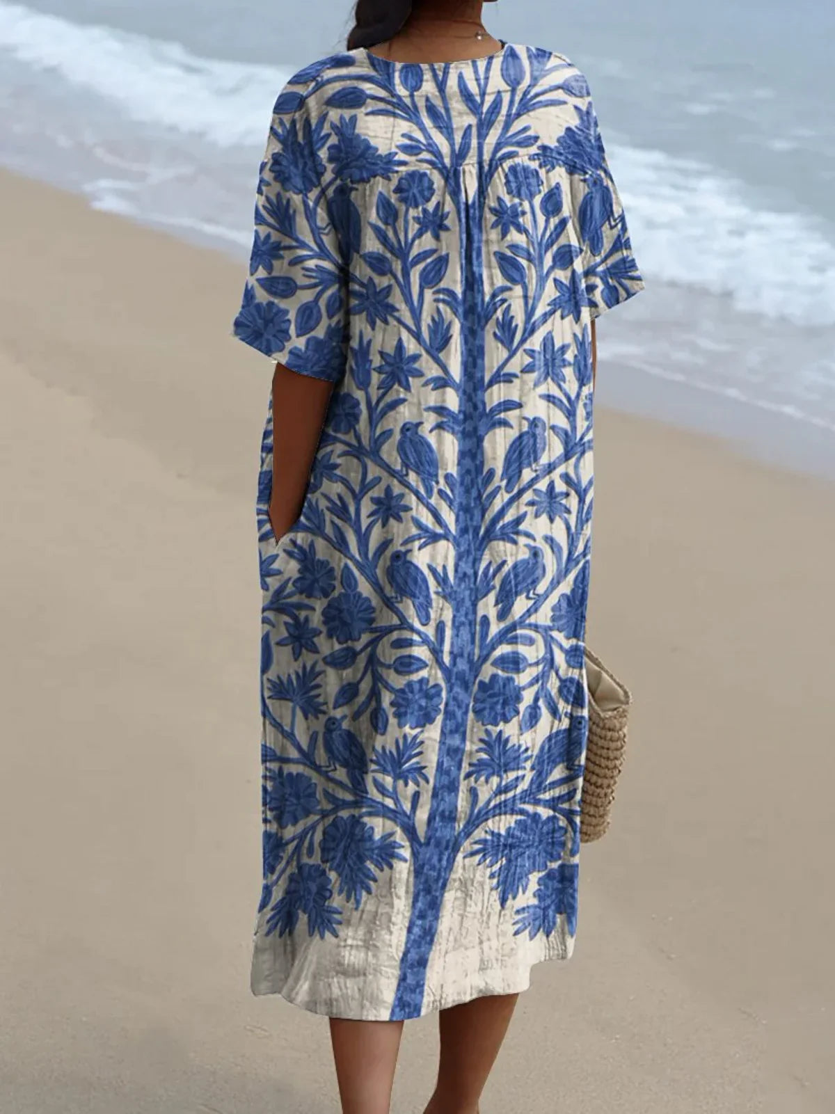 Océane | Robe ample à imprimé fleuri et col fendu pour femme